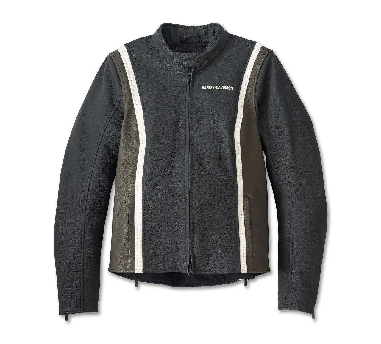 ZarJacketsEmpire women’s waterproof cowhide leather riding jacket front view