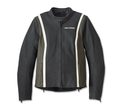 ZarJacketsEmpire women’s waterproof cowhide leather riding jacket front view