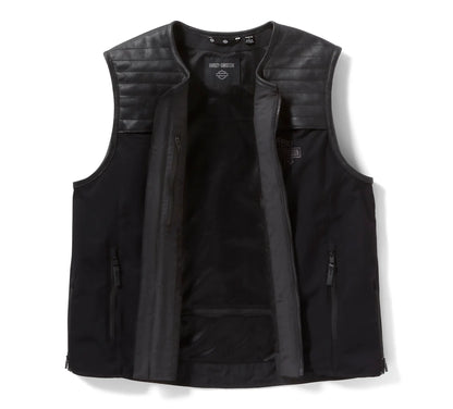 ZarJacketsEmpire men’s utility riding vest nylon and leather front view