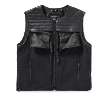 ZarJacketsEmpire men’s utility riding vest nylon and leather front view