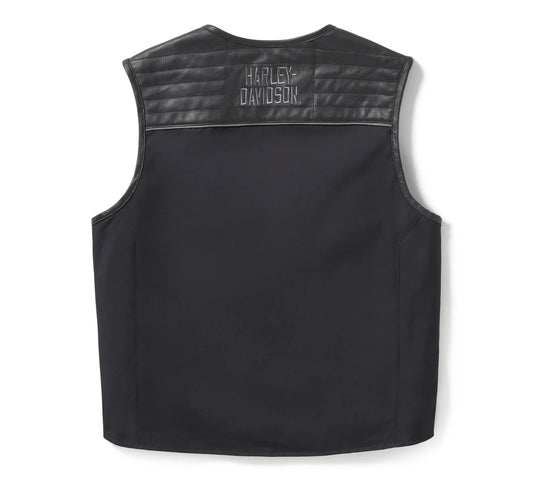 ZarJacketsEmpire men’s utility riding vest nylon and leather front view