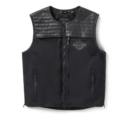ZarJacketsEmpire men’s utility riding vest nylon and leather front view