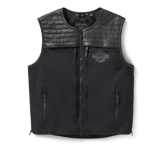 ZarJacketsEmpire men’s utility riding vest nylon and leather front view