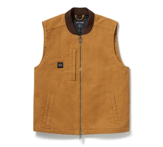 ZarJacketsEmpire men’s heavy-duty cotton canvas utility vest front view