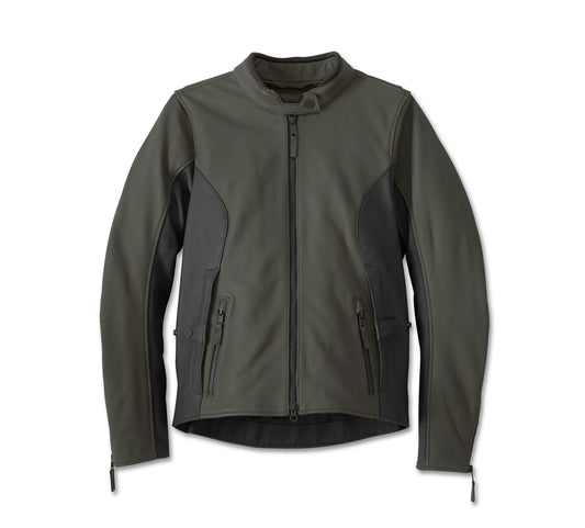 ZarJacketsEmpire women’s triple-vent cowhide leather riding jacket front view