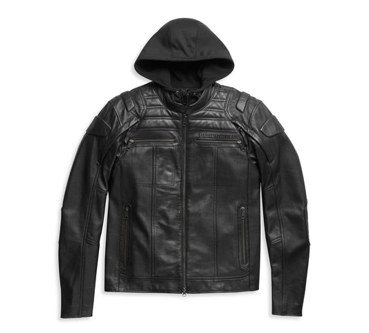 “ZarJacketsEmpire men’s leather biker jacket zippered pockets detail”