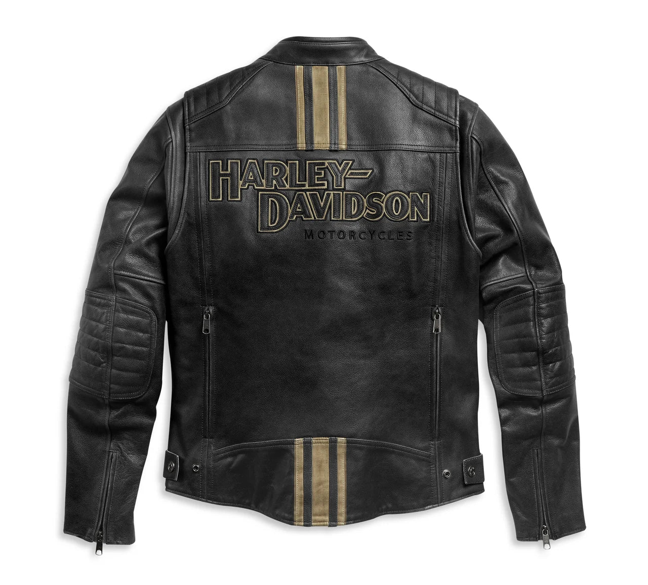 ZarJacketsEmpire heavyweight distressed cowhide leather biker jacket front view – ventilated touring jacket