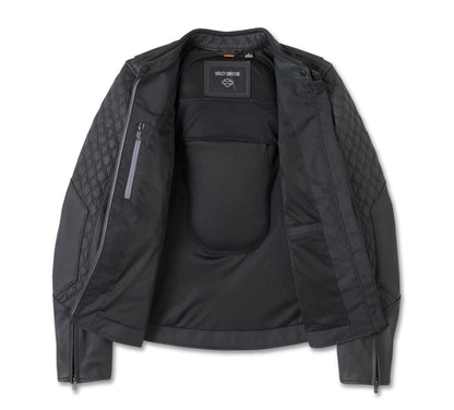 ZarJacketsEmpire women’s ventilated cowhide leather riding jacket front view