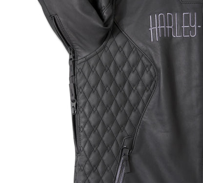 ZarJacketsEmpire women’s ventilated cowhide leather riding jacket front view