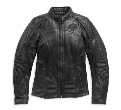 ZarJacketsEmpire women’s 3-in-1 cowhide leather riding jacket front view