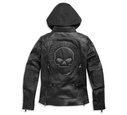 ZarJacketsEmpire women’s 3-in-1 cowhide leather riding jacket front view