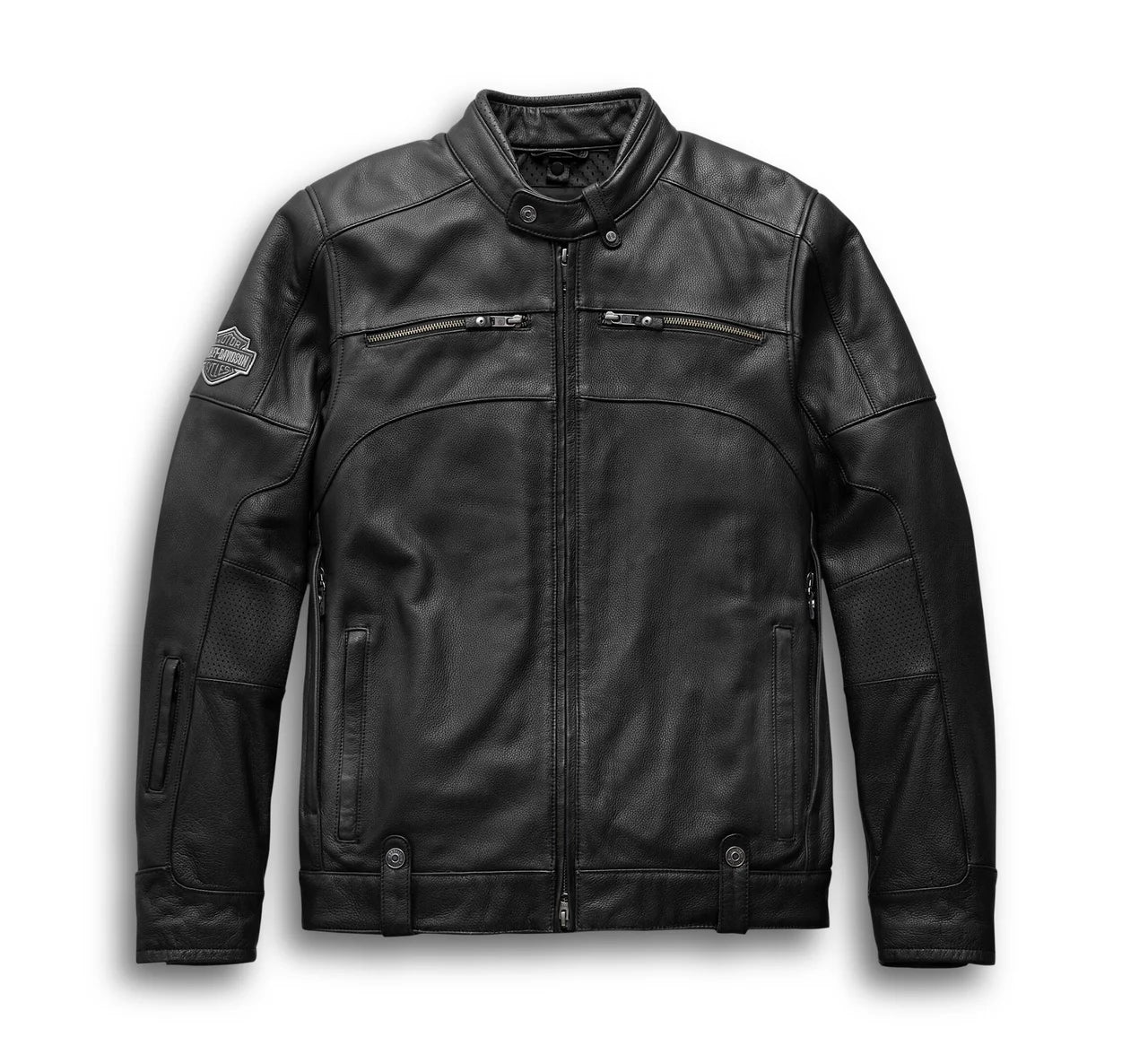 ZarJacketsEmpire men’s black 3-in-1 cowhide leather biker jacket front view