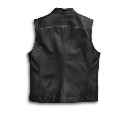 ZarJacketsEmpire men’s buffalo leather vest front view – durable utility vest