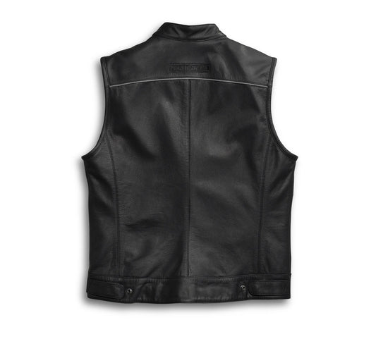 ZarJacketsEmpire men’s buffalo leather vest front view – durable utility vest