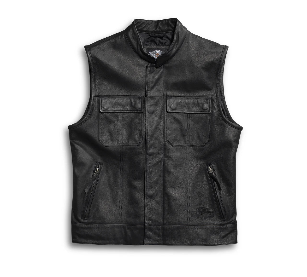 ZarJacketsEmpire men’s buffalo leather vest front view – durable utility vest