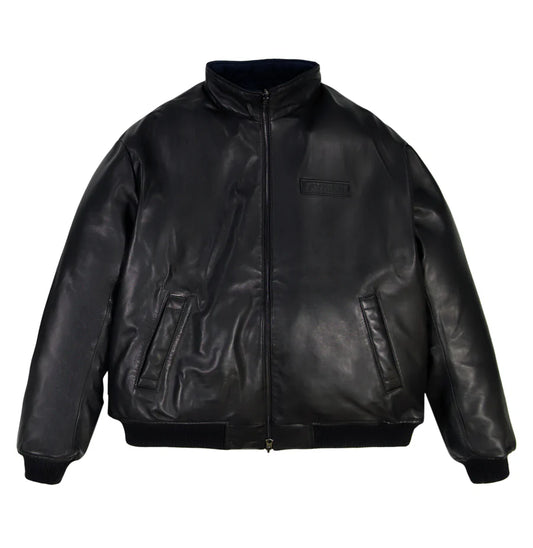 ZarJacketsEmpire Avirex reversible black leather track jacket