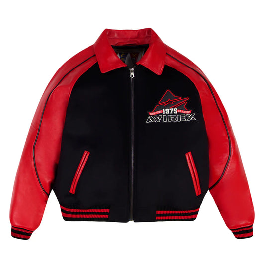 ZarJacketsEmpire Avirex classic wool-leather varsity jacket with appliqué details
