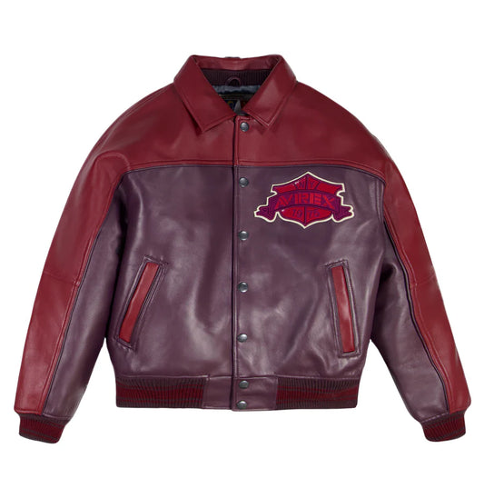 ZarJacketsEmpire Avirex Track Team leather jacket with art-patch details
