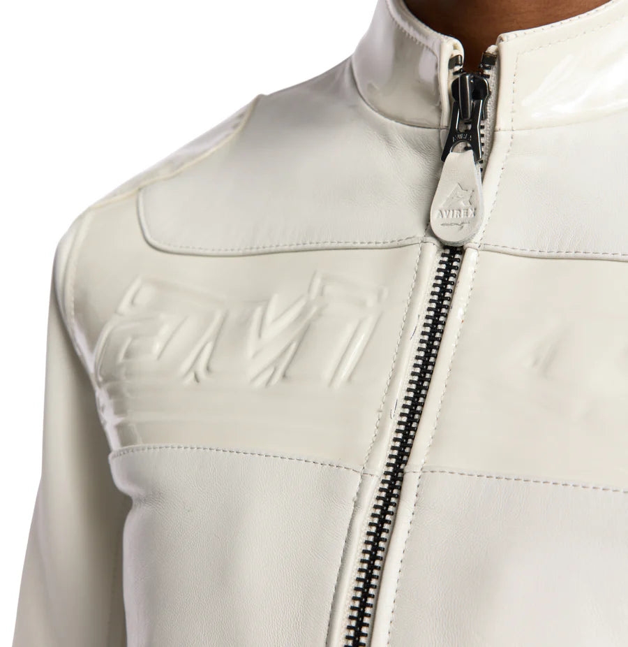 ZarJacketsEmpire Avirex cropped colorblock moto leather jacket for men