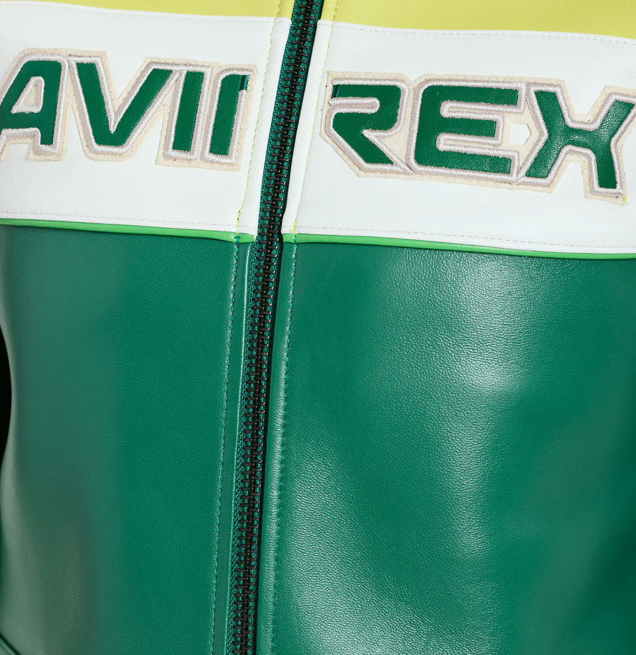 ZarJacketsEmpire Avirex cropped colorblock moto leather jacket for men